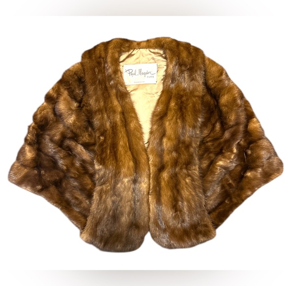 Paul Magder Vintage Furs Jackets & Blazers - Vintage Genuine 100% Mink Paul Magder Fur Fully Lined Floral Stole Jacket Sz S/M